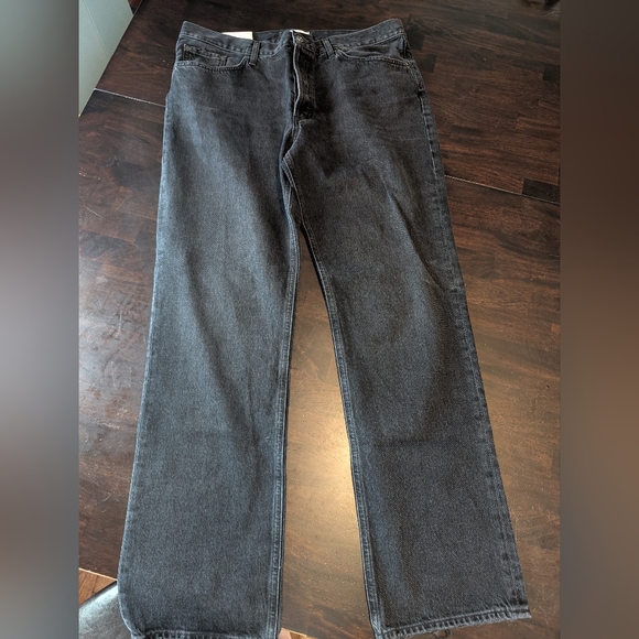 Agolde Lana Mid-Rise Vintage Straight Black Jeans, 32x31, NWT - Picture 1 of 8